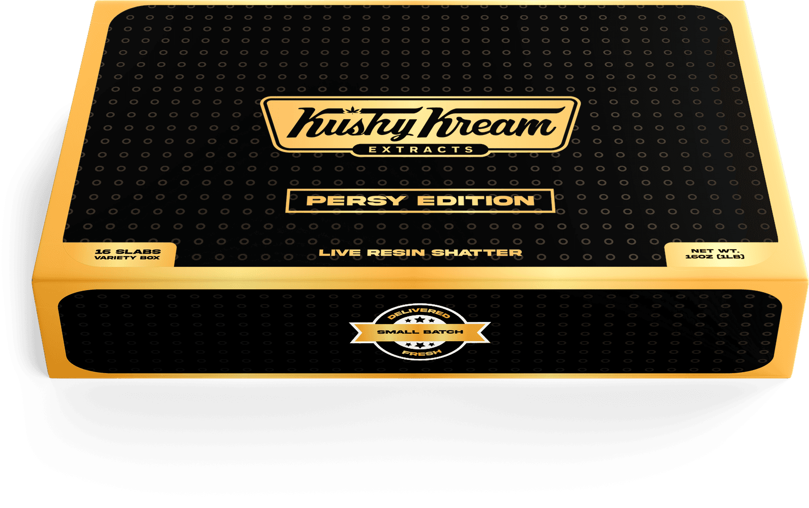 Kushy Kream Persy Edition Live Resin Shatter master box — 16-slab variety box